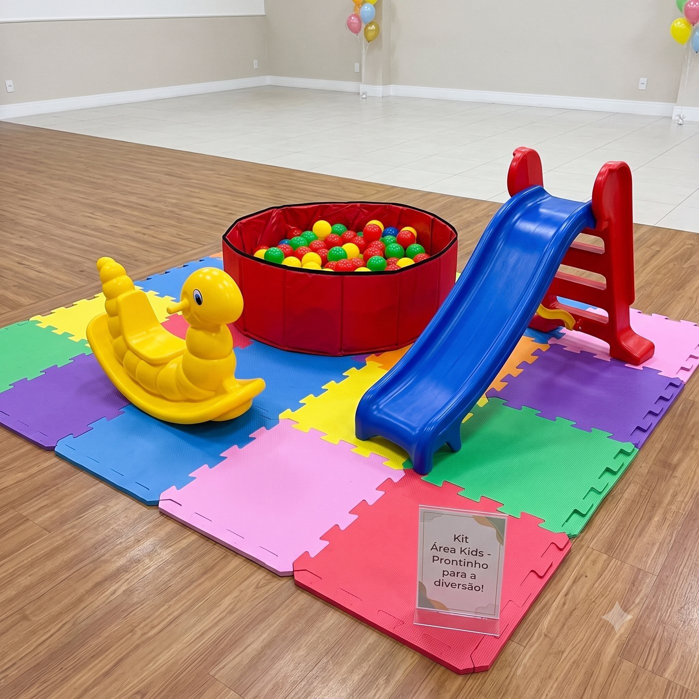 Kit Área Kids montado em uma festa